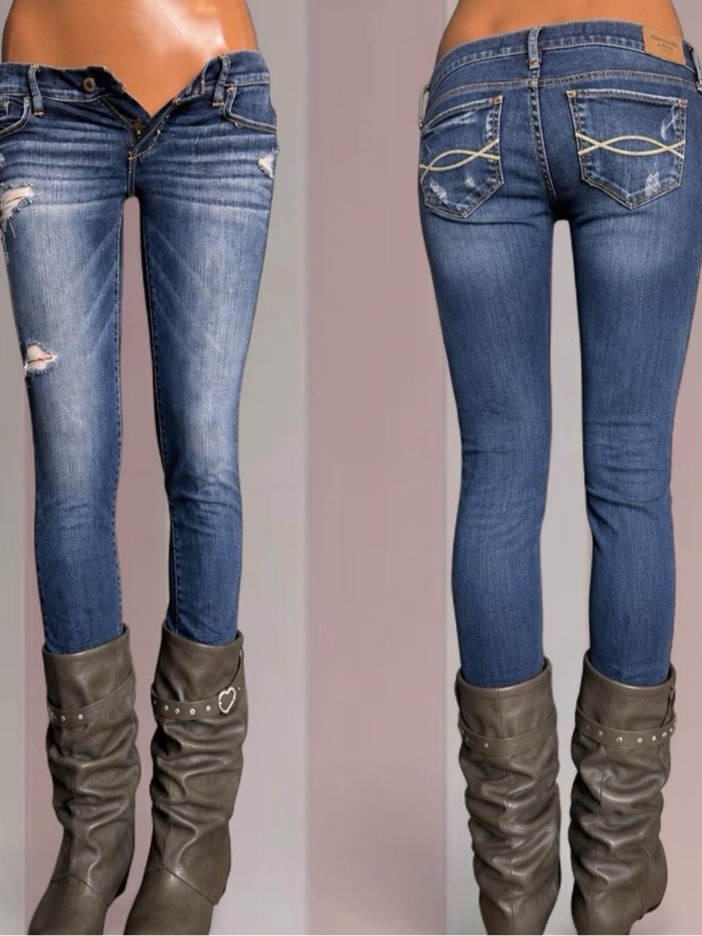 Abercrombie & Fitch Vintage Y2K ULTRA LOW RISE Skinny Jeans